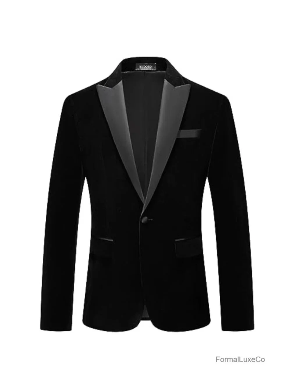 Men's Velvet Blazer Slim Fit Suit Jacket Wedding Prom Tuxedo One Button